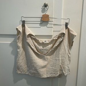 Frond cream linen box tee